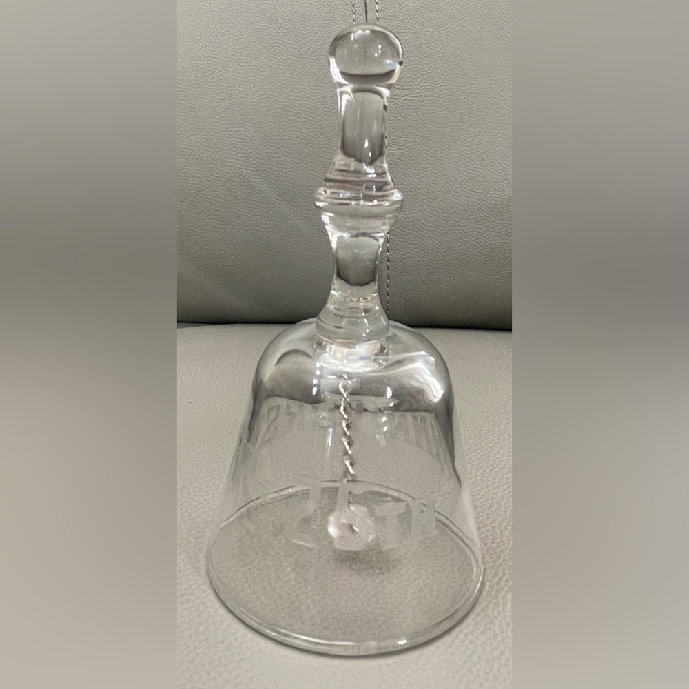 VTG 25th Anniversary Clear Glass Bell with Etched Design